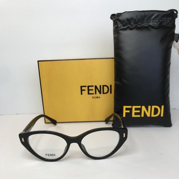 💯 - Authentic New Fendi Demo Cat Eye Ladies Eyeglasses FE50020I 001 53. - Picture 5 of 14
